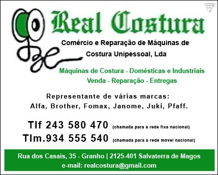 Real Costura - Comércio E Reparação De Máquinas De Costura, Unipessoal Lda.